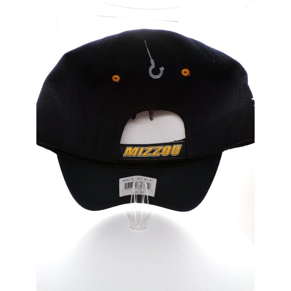 MIZZOU Missouri Tigers Black Adjustable Baseball Cap Strapback